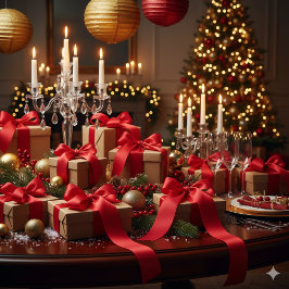 Festive Red Grosgrain Ribbon for Christmas Wrappin Ripsband