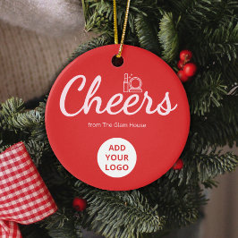 Festive Red Logo Ornament for Beauty Brands