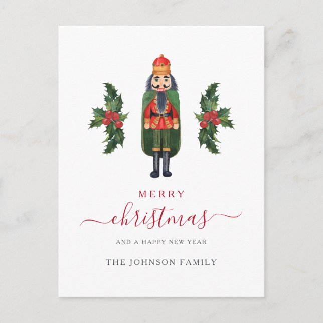 Festive Red Nutcracker Frohe Weihnachten (Vorderseite)