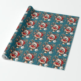 Festive Reindeer Christmas Shower Curtain Geschenkpapier