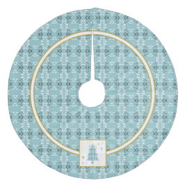 Festive Royal Botanical Robin's Egg Blue Emblem Fleece Weihnachtsbaumdecke