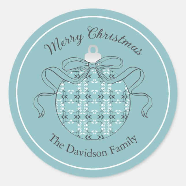 Festive Royal Botanical Robin's Egg Blue Runder Aufkleber (Vorderseite)