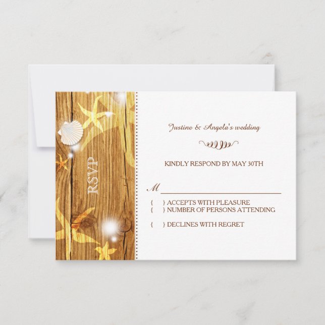 Festive Rustic Beach Wedding RSVP (Devant)
