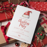 Festive Santa Hat Christmas Party Einladung<br><div class="desc">Festive watercolor Santa Hat,  Christmas party invitation.</div>