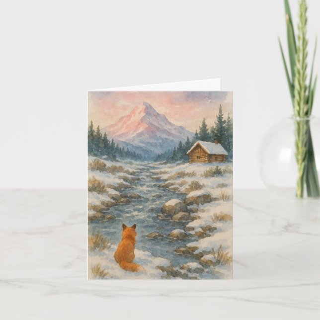 Festive scene Xmas card  Feiertagskarte (Vorderseite)