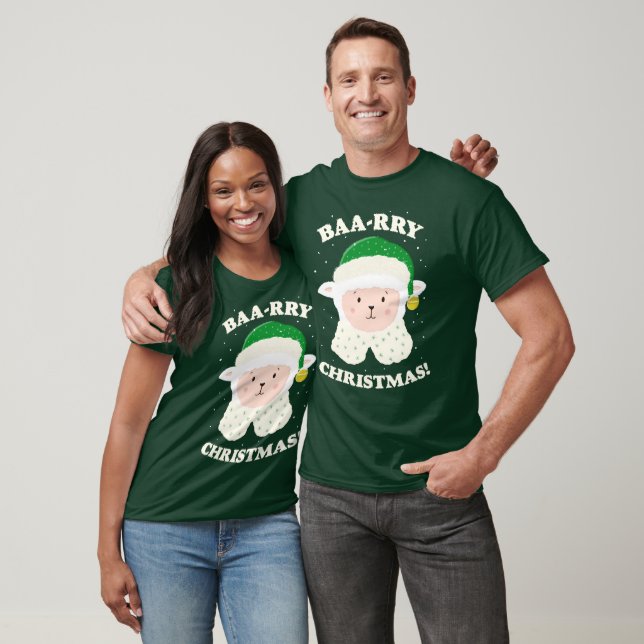 Festive Sheep Says Baa-rry Christmas! T-Shirt (Unisex)