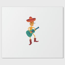 Festive Skeleton Guitar Player Geschenkpapier
