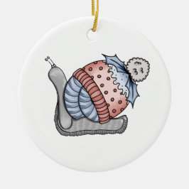 Festive snail  keramik ornament