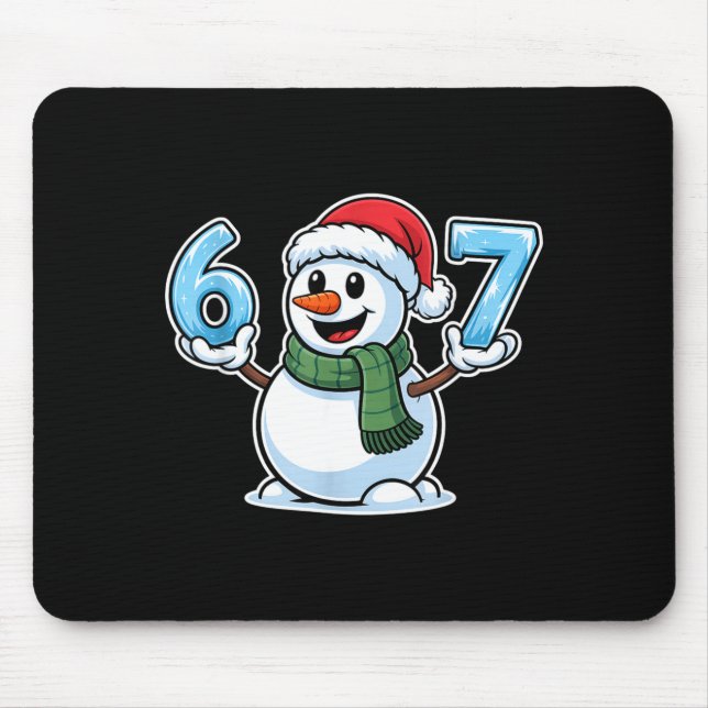 Festive Snowman Christmas Winter Cheer 67 Number  Mousepad (Vorne)