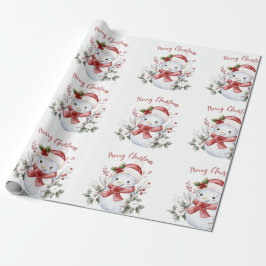Festive Snowman Christmas Wrapping Paper Geschenkpapier