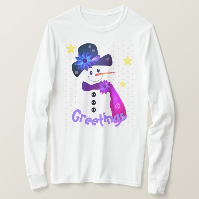Festive Snowman Fashion T-Shirt (Design vorne)