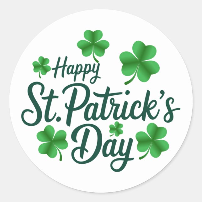 Festive St. Patrick's Day with Shamrock Border Runder Aufkleber (Vorderseite)