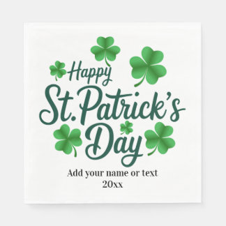Festive St. Patrick's Day with Shamrock Border Serviette