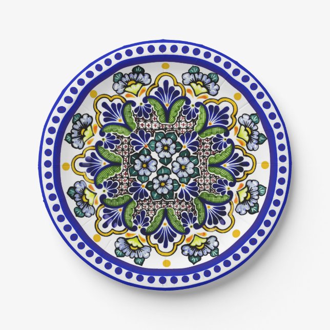 Festive Talavera Siete Pappteller (Vorderseite)