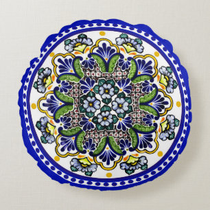 Festive Talavera Siete Rundes Kissen