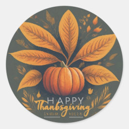 Festive Thanksgiving Round Stickers