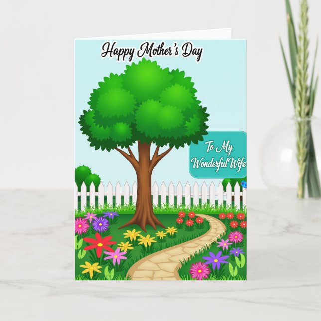 Festive Tree Mothers Day Card Karte (Vorderseite)