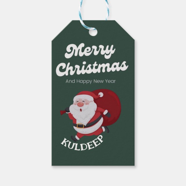 "Festive Vibes: Weihnachts- und Neujahrsjubiläum" Geschenkanhänger (Vorderseite)