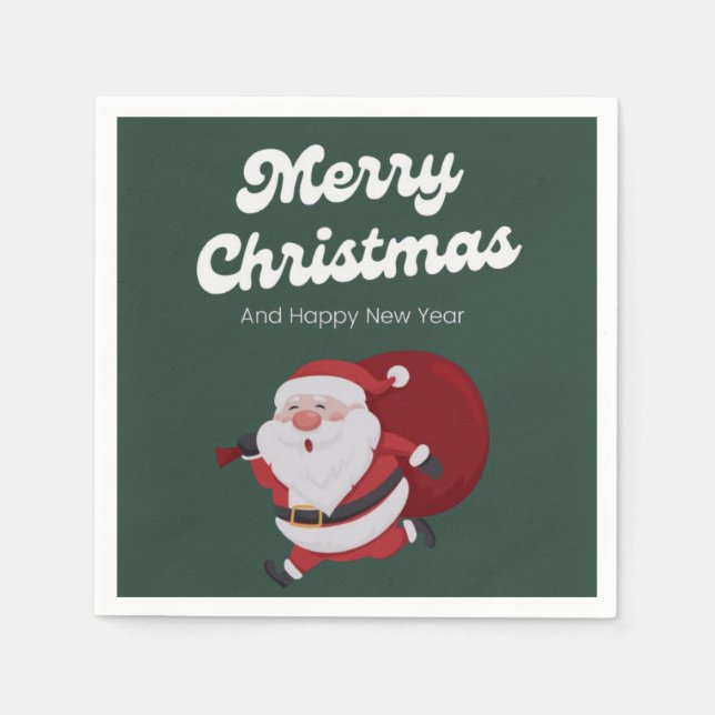 "Festive Vibes: Weihnachts- und Neujahrsjubiläum" Serviette (Vorderseite)