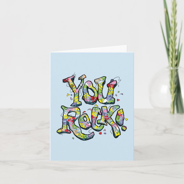 Festive "Vous Rock !" Lettrer une carte de note (Devant)