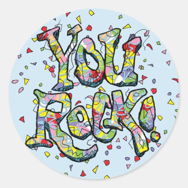 Festive "Vous Rock !" Sticker à lettres (Devant)