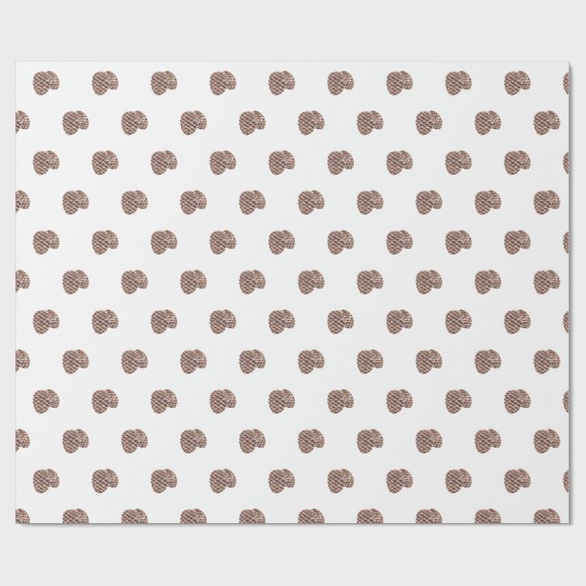 Festive watercolour pine cone geschenkpapier (Flach)