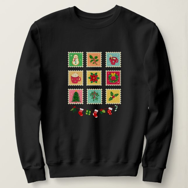 "Festive Weihnachtsstempel-Sammlung Sweatshirt (Design vorne)