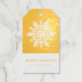 Festive Whimsical Snowflake Merry Christmas Geschenkanhänger