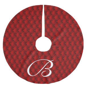 Festive White Initial Letter Red Imitats Upholster Polyester Weihnachtsbaumdecke