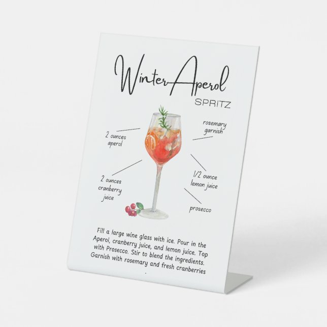 Festive Winter Aperol Spritz Cocktail Sockelschild (Vorderseite)