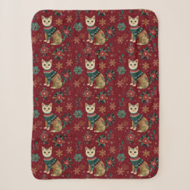 Festive Winter Holidays Cat In Sweater Sherpadecke