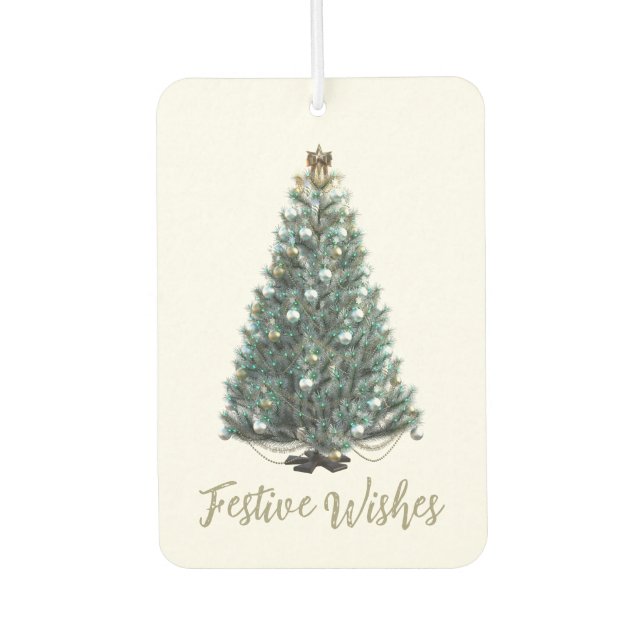 Festive Wishes. Christmas tree design Autolufterfrischer (Vorderseite)