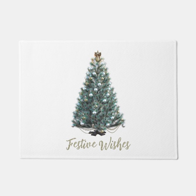 Festive Wishes. Christmas tree design Fußmatte (Vorderseite)