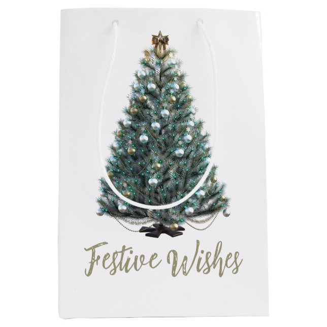 Festive Wishes. Christmas tree Mittlere Geschenktüte (Vorderseite)