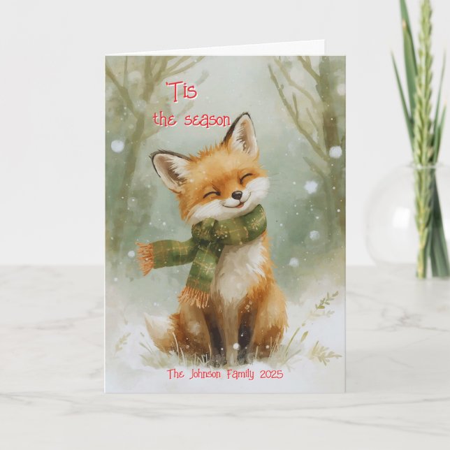 Festive Woodland Fox Carte de vacances (Devant)