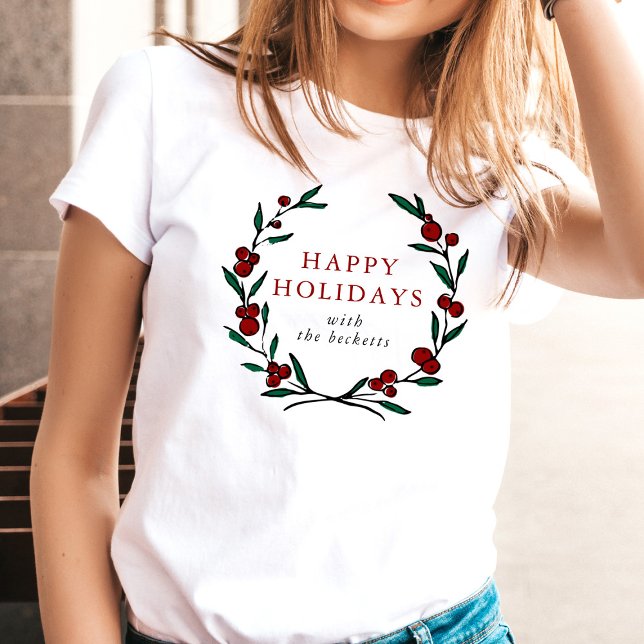 Festive Wreath Family Christmas T-Shirt (Von Creator hochgeladen)