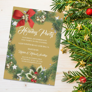 Festive Wreath Fête Invitation
