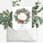 Festive Wreath Holiday Party Invitation Einladung<br><div class="desc">Plan a stylish celebration with this modern invitation that your guests will adore. 
Design by © berryberrysweet . Printable digital files are available! Visit our website at www.berryberrysweet.com for more details!</div>