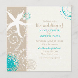 Festively Chic Beach Wedding Einladung