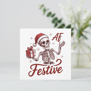 Festiver AF-Skelett-Sarkastischer-Weihnachten-Sark Feiertagskarte