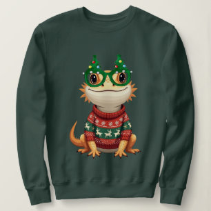 Festiver Bartagamen-Weihnachten Geeky Reptil Sweatshirt