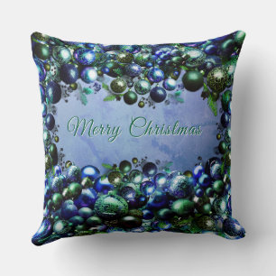 Festiver blauer und grüner Weihnachts-Wurfkissen Kissen