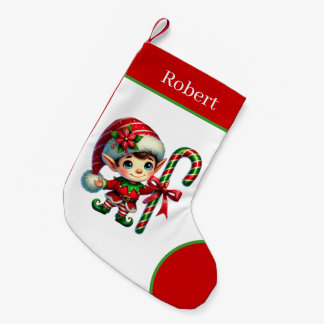 Festiver Elf Name hinzufügen Kleiner Weihnachtsstrumpf
