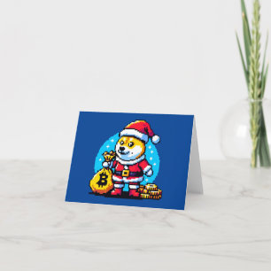 Festiver Krypto-Hund - Pixel Art Weihnachtsdesign Karte