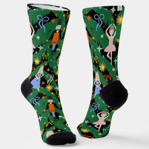Festiver Nussknacker-Ballett-Weihnachten Schwarz Socken