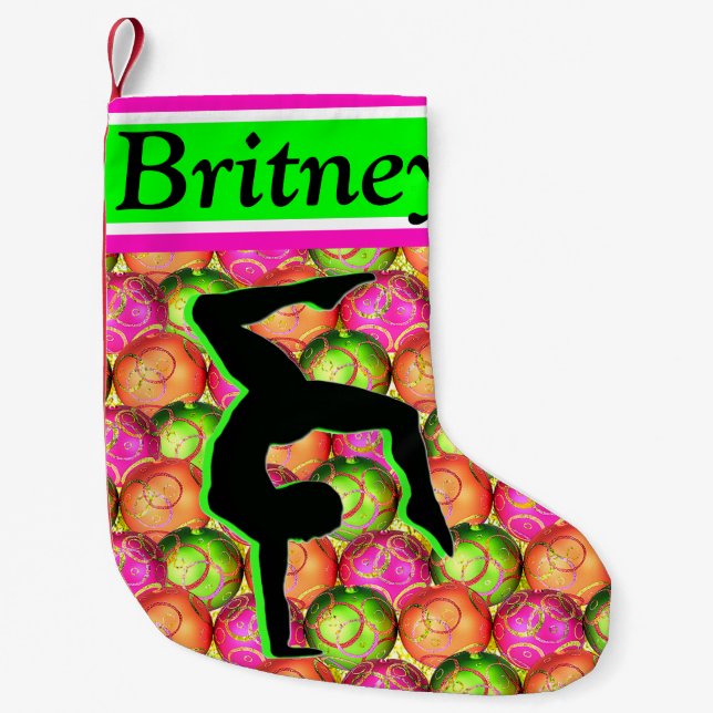 FESTIVER PERSONALISIERT GYMNASTICS CHRISTMAS STRUM KLEINER WEIHNACHTSSTRUMPF (Vorderseite)