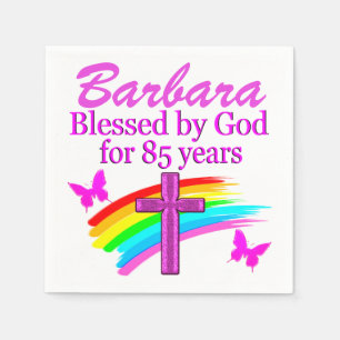 FESTIVER PINK 85. BIRTHTAG PERSONALISIEREN NAPKINS SERVIETTE