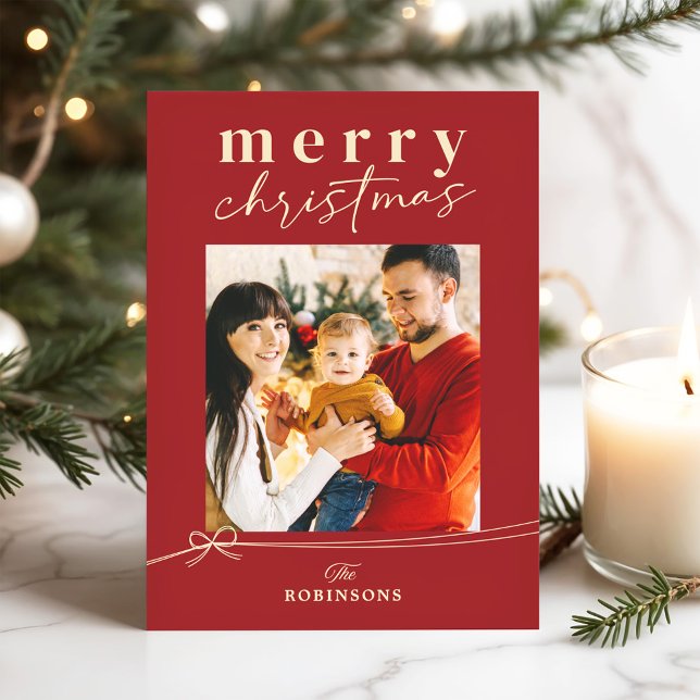 Festiver roter Coquette-Bogen Frohe Weihnachten Fo (Von Creator hochgeladen)