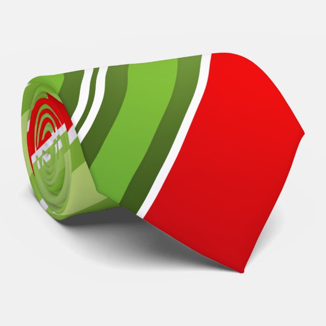 FESTIVER Roter Grüner Weihnachtsstreifen Krawatte (Gerollt)