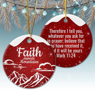 Festiver Schneemotivierender Bibeltext ⛪️ 🎄 Keramik Ornament